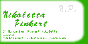 nikoletta pinkert business card